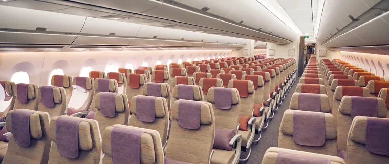 Přední část ekonomické třídy Asiana Airlines – výhodné letenky od STUDENT AGENCY