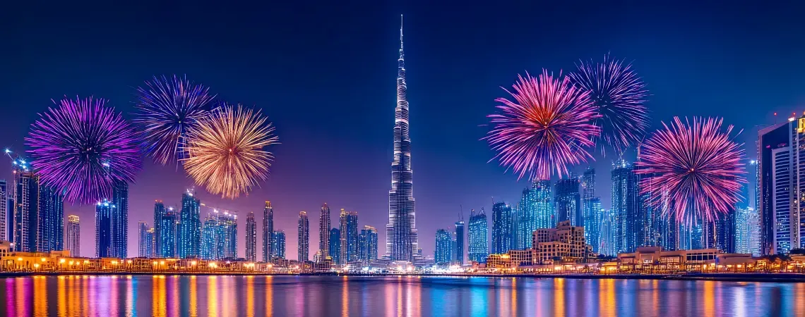 Novoroční ohňostroj v Dubaji
