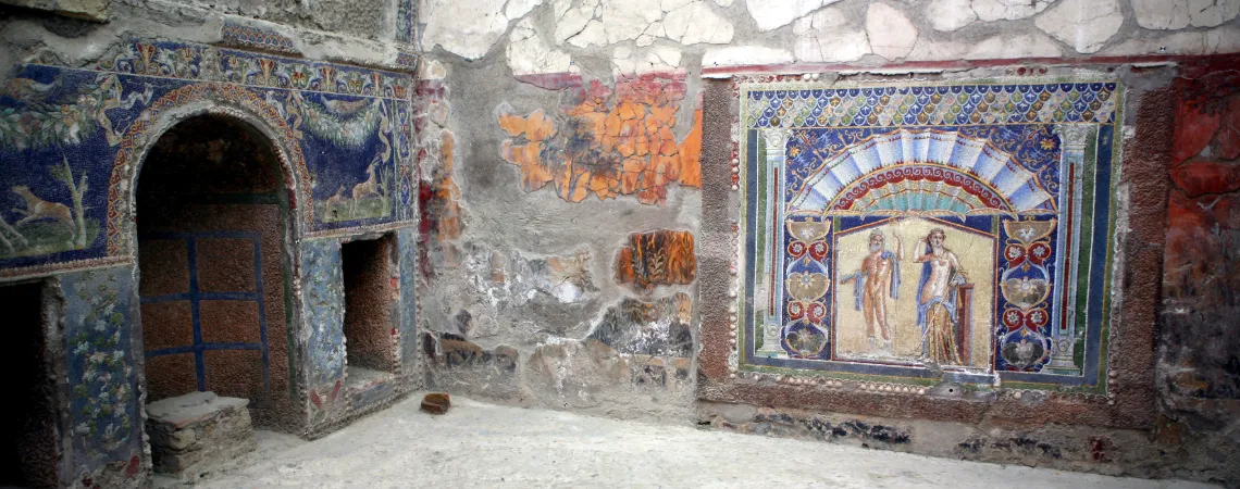 Zachovalé fresky v Herculaneu