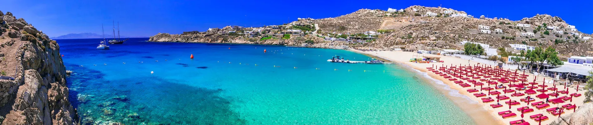 Mykonos, pláž Super Paradise