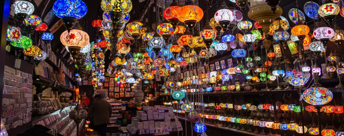 Turecké lampy na Camden Market