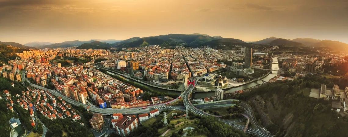 panoramatický pohled na Bilbao