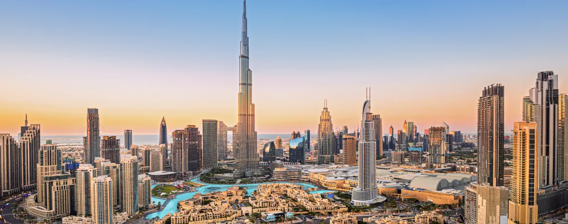 panoramatický pohled na Dubaj