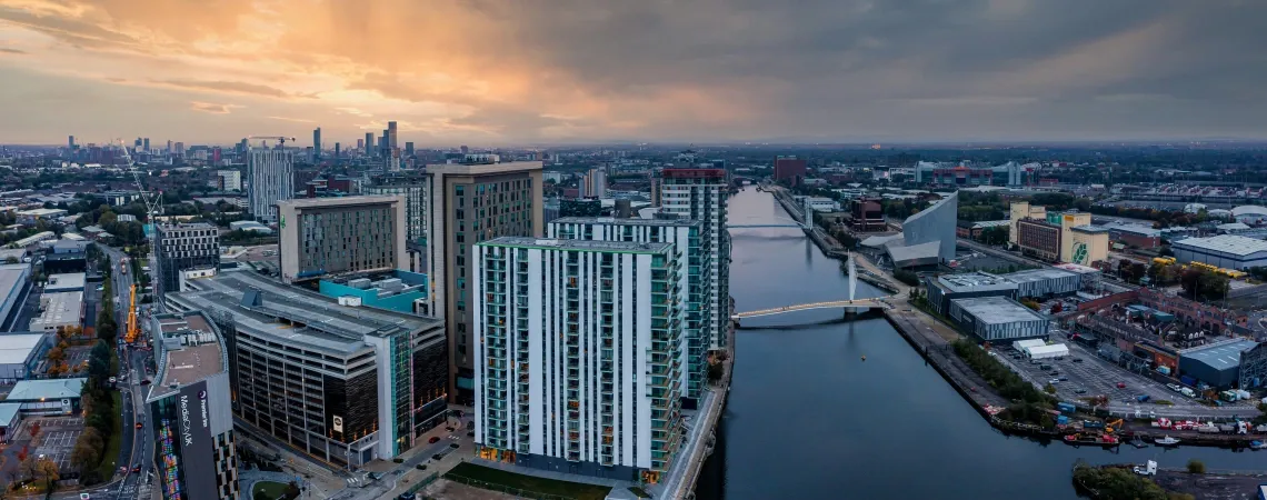 panoramatický pohled na Manchester
