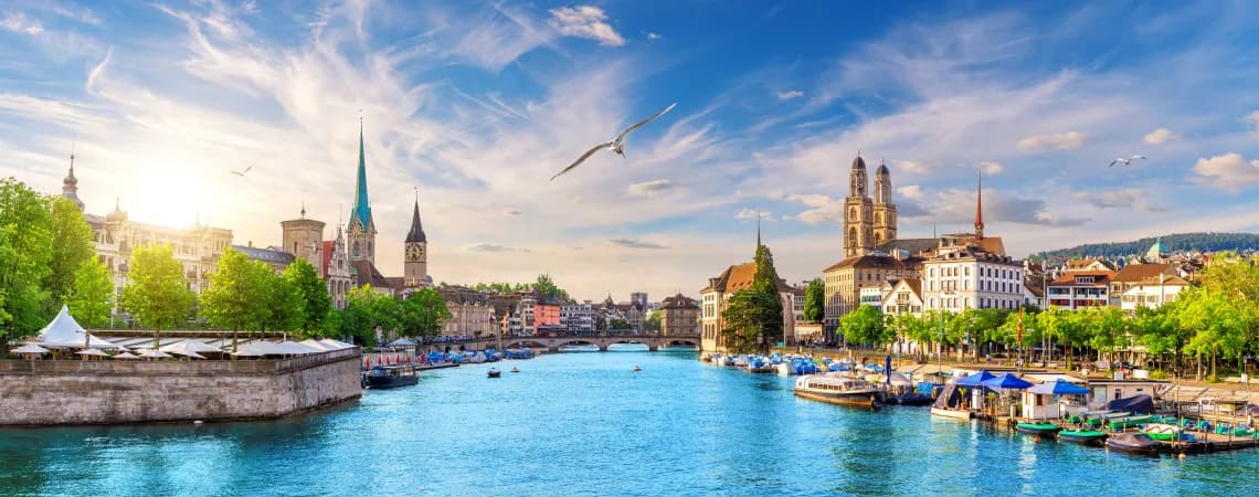 panoramatický pohled na Curych