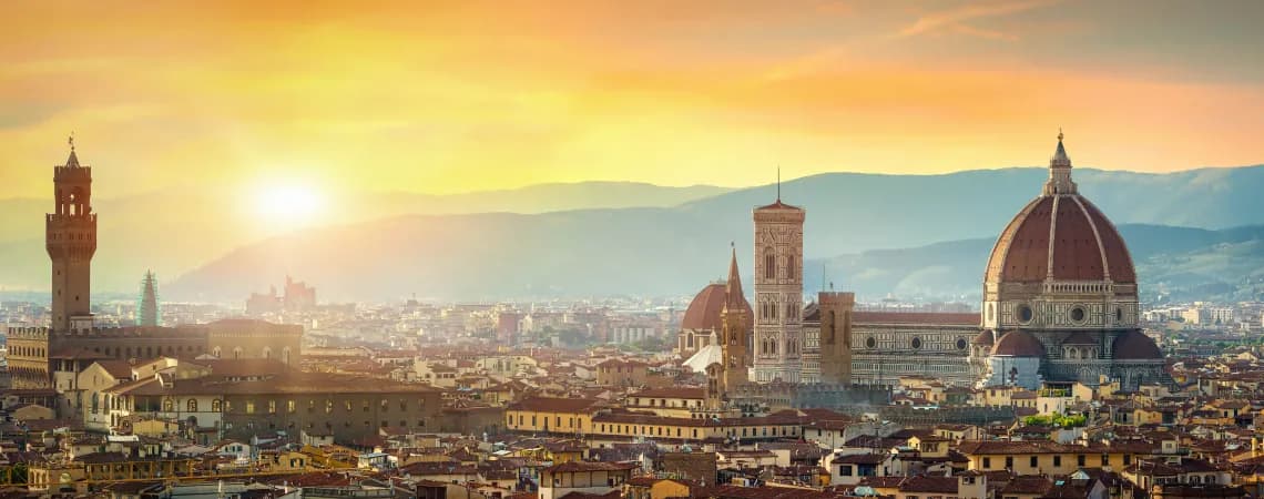 západ slunce ve Florencii