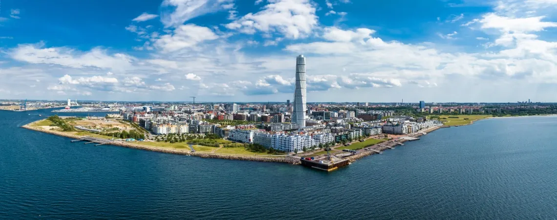 panoramatický pohled na Malmö