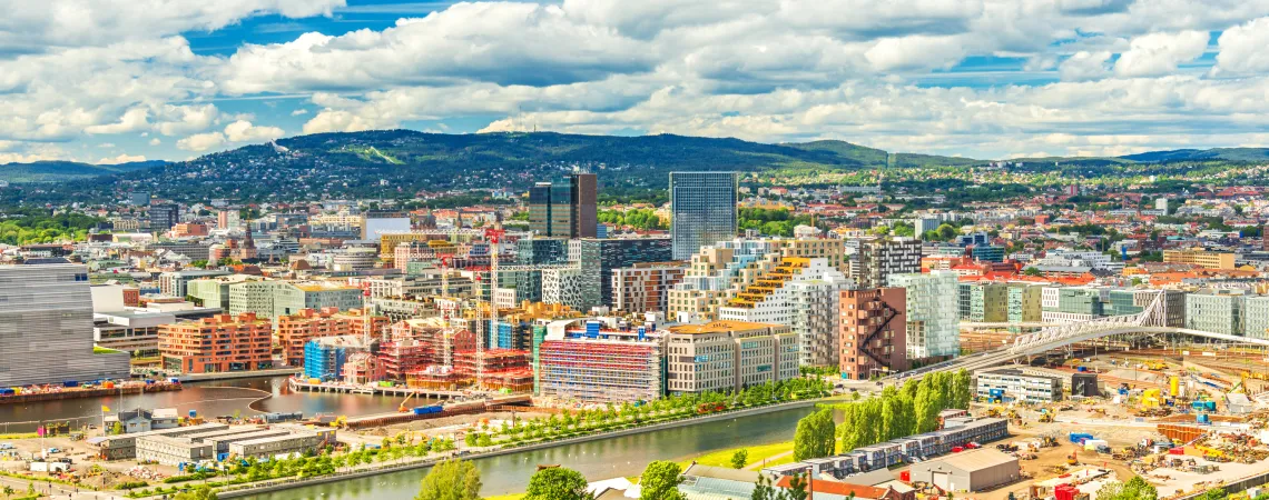 panoramatický pohled na Oslo