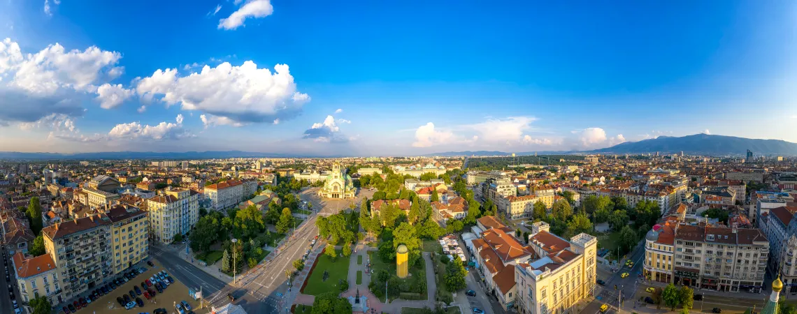 panoramatický pohled na Sofii