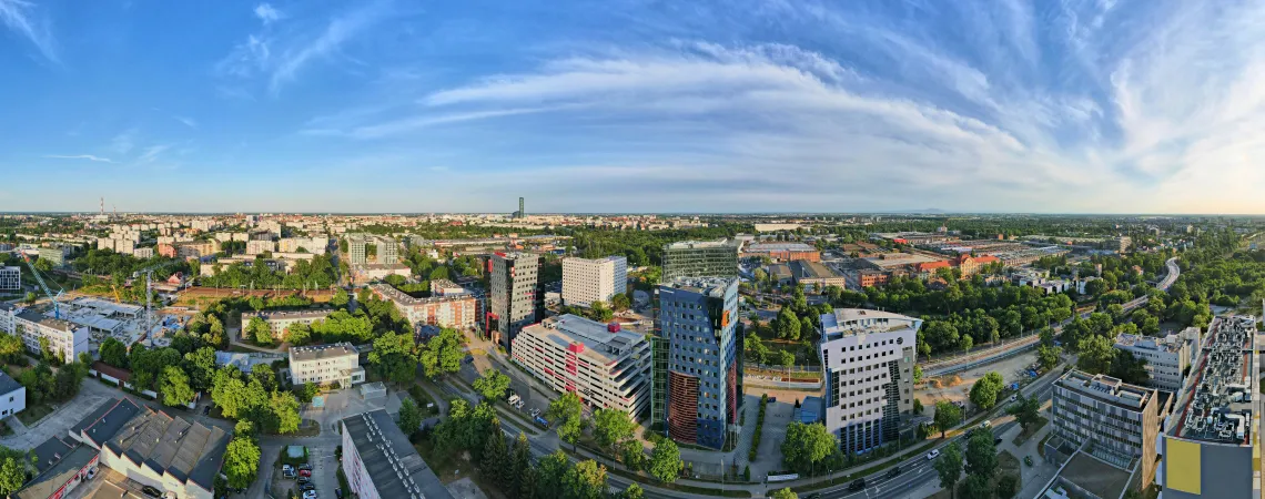 panoramatický pohled na Wroclaw