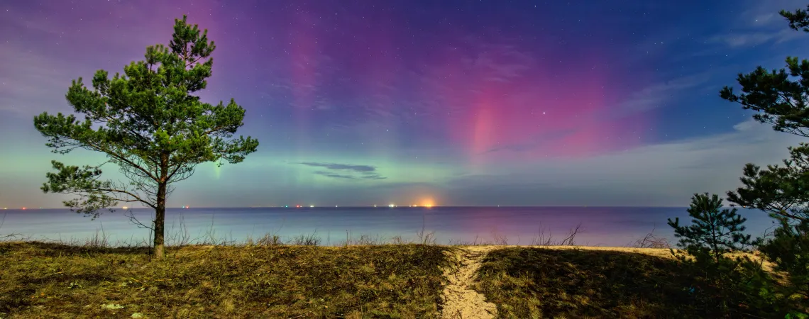 polární záře z ostrova Sobieszewska polární záře z ostrova Sobieszewska